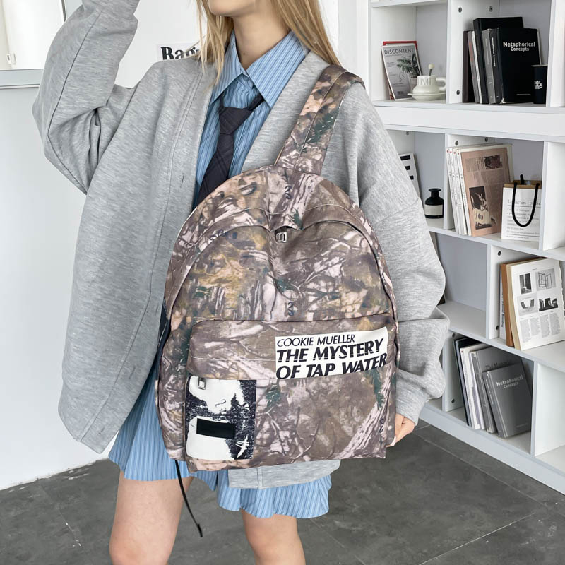 Unisex Retro Camouflage Patter - Canvas Backpack Casual ulasan dan harga
